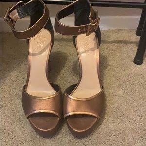 Copper and rose gold high heels